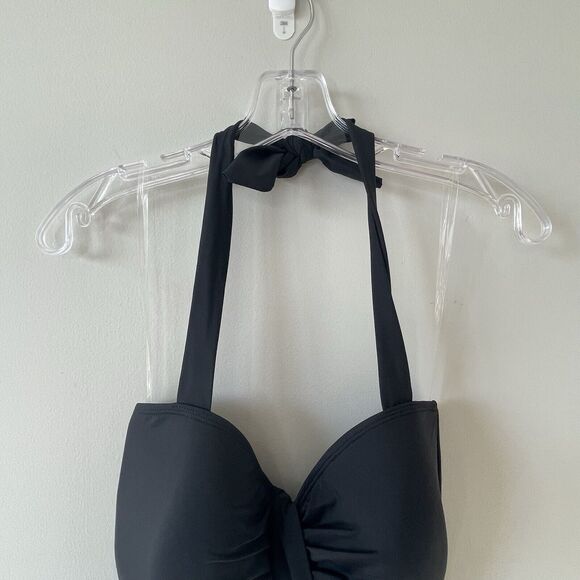 NEW BCBG MAXAZRIA XL Tummy Control Bandeau Halter Swimsuit Black One Piece NWT - Picture 6 of 9